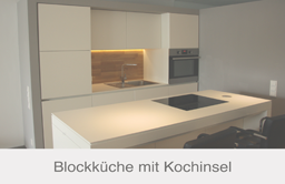 Blockküche mit Kochinsel